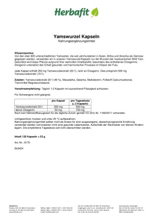 Yamswurzel-Kapseln 55 g